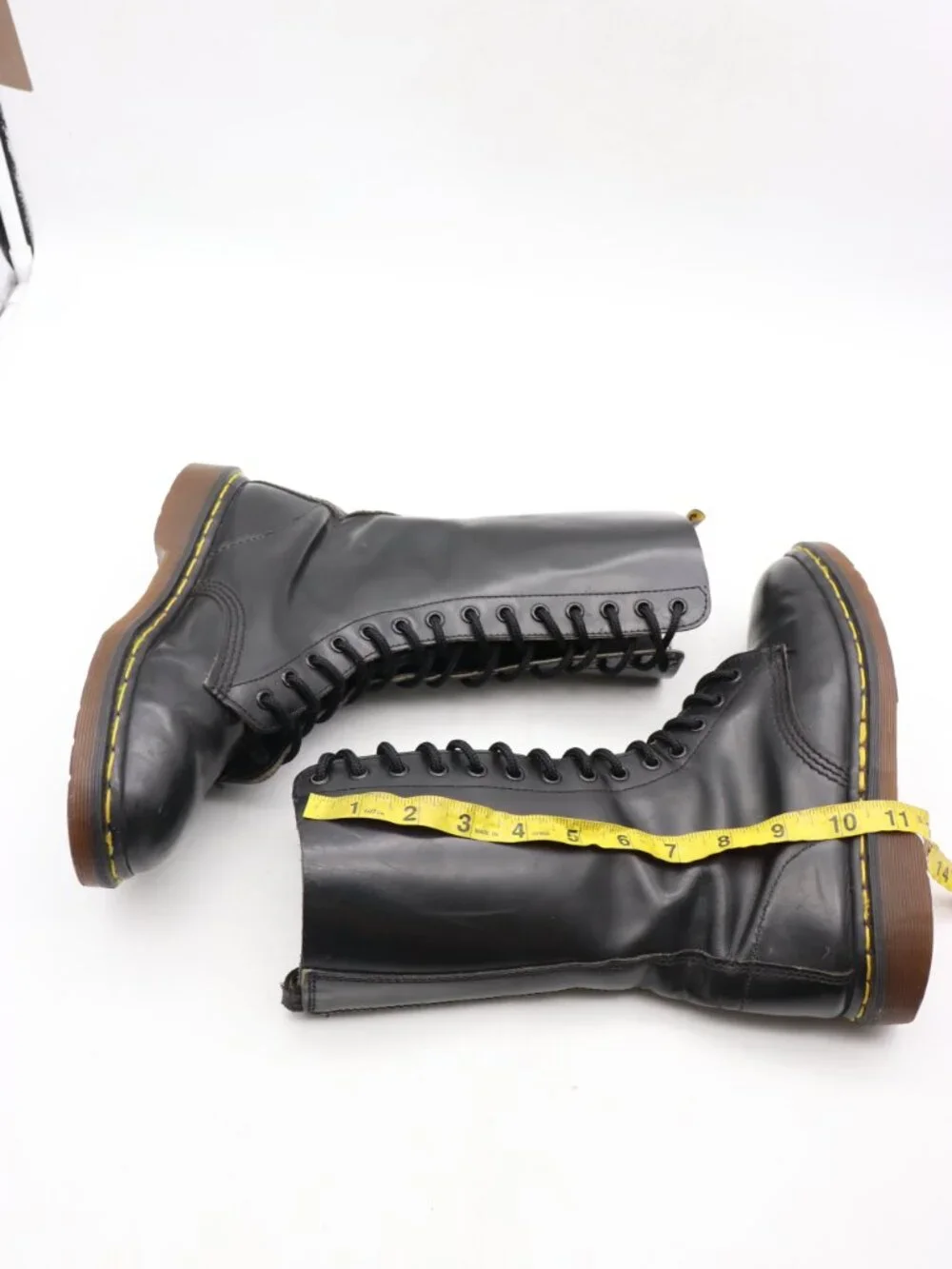 Doc Dr Martens 1914 Women's UK 6 US 8 Made In England 14 Eye Tall Black Boots